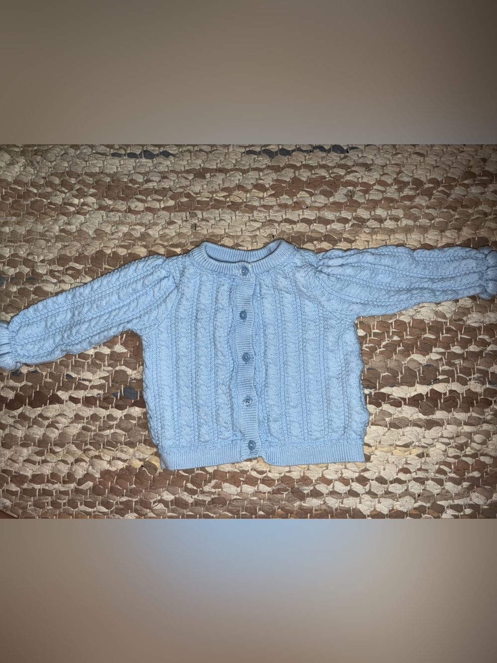 Janie and Jack Light Blue Cable-Knit Cardigan